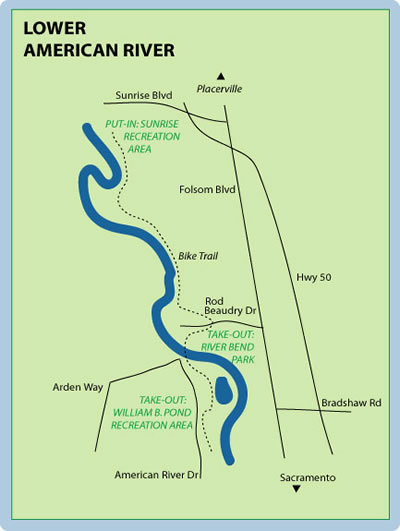 Lower American Mile-By-Mile Map