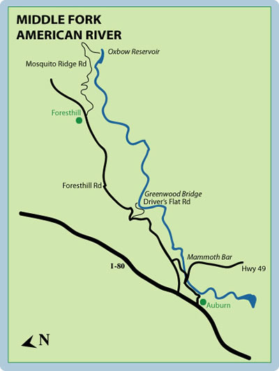 Middle Fork American Mile-By-Mile Map