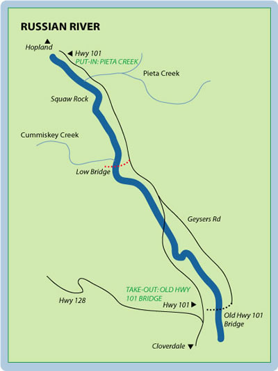 Russian River Mile-By-Mile Map