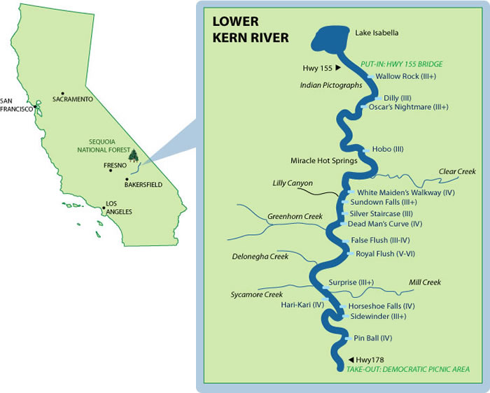 Lower Kern Mile-By-Mile Map