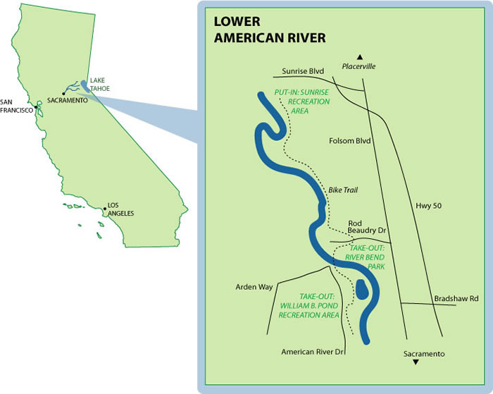 Lower American Mile-By-Mile Map