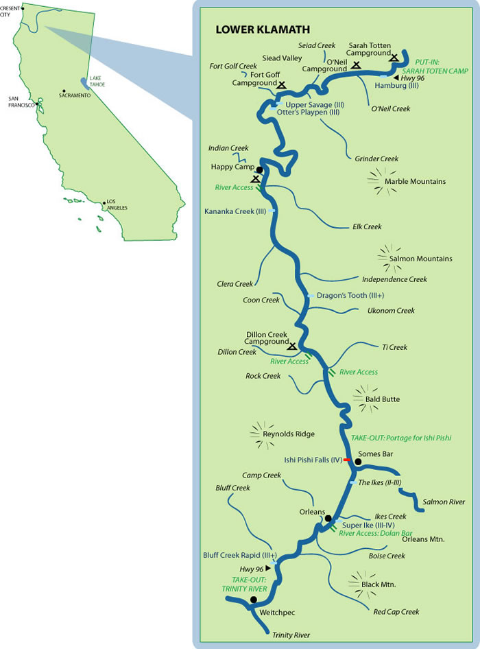Lower Klamath Mile-By-Mile Map
