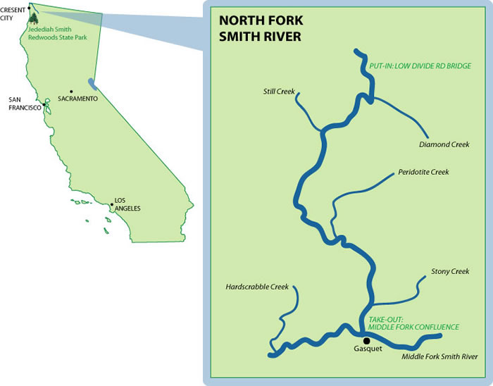 North Fork Smith River Mile-By-Mile Map