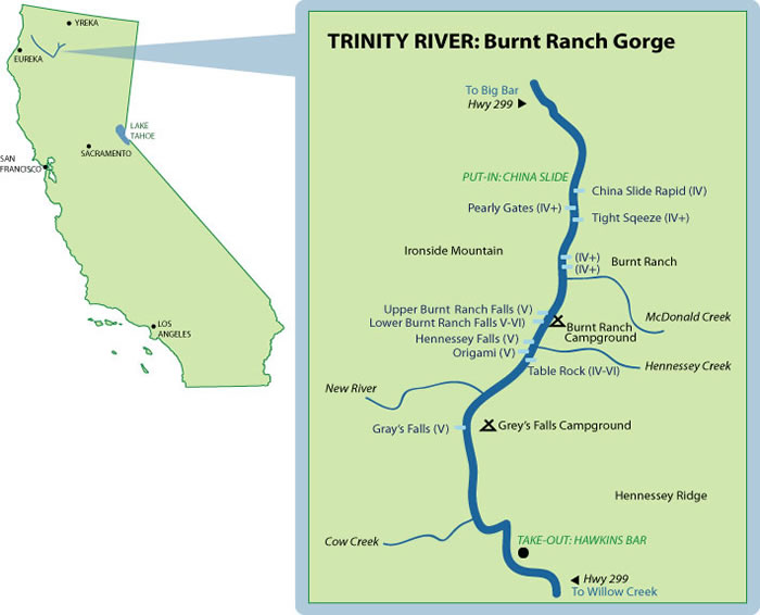 Burnt Ranch Gorge Mile-By-Mile Map